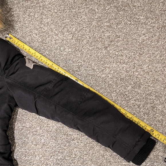 Beaver Canoe Roots Long Coat Women's L Hooded Quilted Lining Pockets Black - Picture 14 of 14